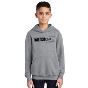 Tier One Youth Fleece Hooded Sweatshirt-Athletic heather