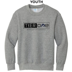 Tier One Youth Fleece Crewneck Sweatshirt-Athletic Heather