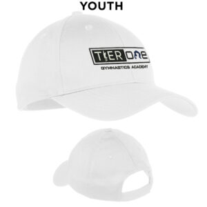 Tier One Youth Six-Panel Twill Cap-White