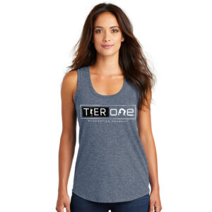 Tier One Women’s Perfect Triblend Racerback Tank-Navy Frost