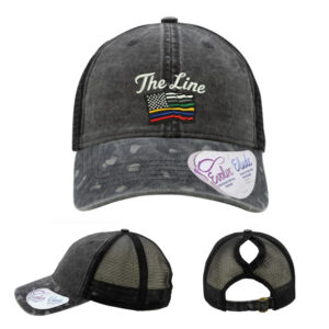 The Line Infinity Her Women’s Printed Visor with Mesh Back Cap-Black/Black Leopard