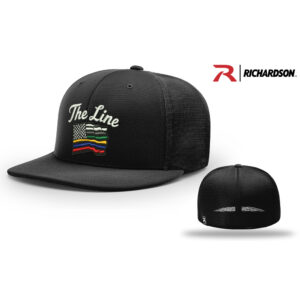 The Line Richardson Pulse Mesh Back Flex fit solid color cap-Black