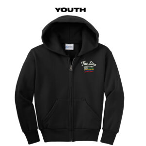 The Line Youth core fleece full zip hooded sweatshirt-Black
