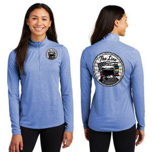 The Line Sport-Tek Ladies PosiCharge Tri-Blend Wicking 1/4 Zip Pullover-True Royal Heather