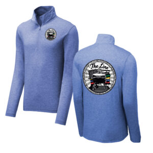 The Line Sport-Tek Men PosiCharge  Tri-Blend Wicking 1/4-Zip Pullover -True Royal Heather