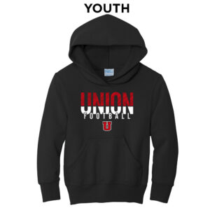 Union Football Youth Fleece Hooded Sweatshirt-Black