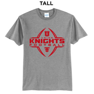 Union Football Tall Cotton Short Sleeve Tee-Grey