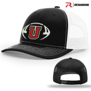 Union Football Richardson Pro Crown Mesh Back Adjustable back cap Split-Black/White