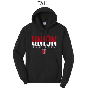 Union Football Tall Fleece Hooded Sweatshirt-Black