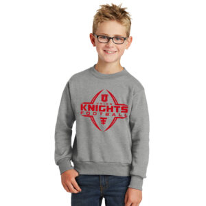 Union Football Youth Fleece Crewneck Sweatshirt-Athletic heather