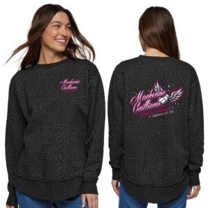 Mackenzie Guilliams LAT Women’s Weekend Fleece Crewneck Sweatshirt-Black Leopard