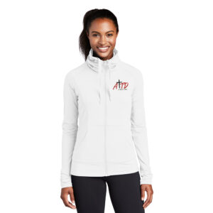 A Time to Dance Ladies Sport-Wick Stretch Full Zip-Jacket-White