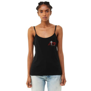A Time to Dance Bella and Canvas Ladies’ Micro Rib Spaghetti Strap Tank-Black