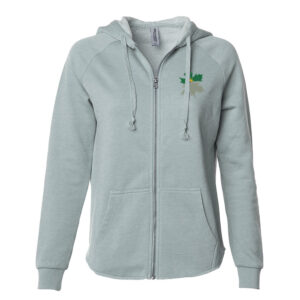 Geneseo Women’s California Wave Wash Full-Zip Hooded Sweatshirt-Sage