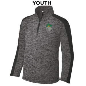 Geneseo Sport-Tek YOUTH PosiCharge Electric Heather Colorblock 1/4 Zip-Grey Black Electric