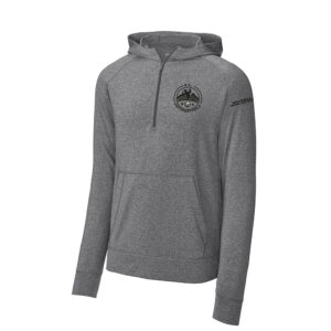 BE Golf Sport-Tek Men Sport-Wick Stretch 1/2-Zip Hoodie-Charcoal Grey Heather