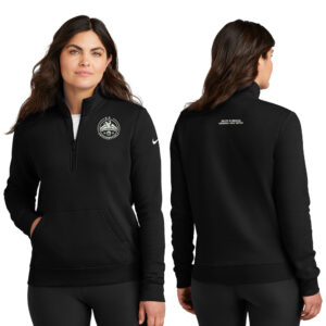 BE Golf Nike Ladies Club Fleece Sleeve Swoosh 1/2-Zip-Black