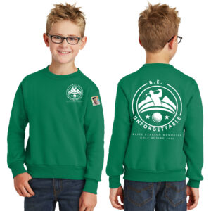 BE Golf Youth Fleece Crewneck Sweatshirt-Kelly