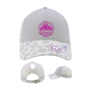 BE Golf Infinity Her Women’s Printed Visor with Mesh Back Cap-Grey Snow Leopard