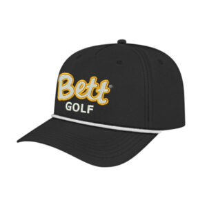 Bett Golf Athletic Rope Cap-Black/White