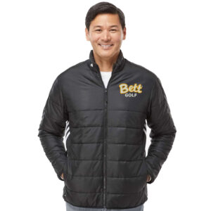 Bett Golf Adidas puffer jacket w/ 3 stripe side panels-Black