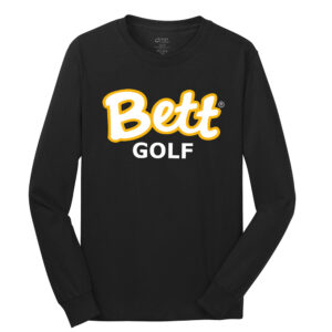 Bett Golf Unisex Cotton Long Sleeve Tee-Black