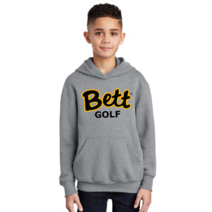 Bett Golf Youth Fleece Hooded Sweatshirt-Athletic Heather