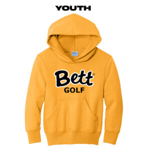 Bett Golf Youth Fleece Hooded Sweatshirt-Gold