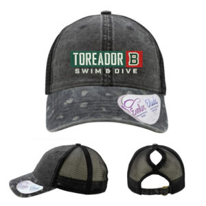 Boone Swim Dive Infinity Her Women’s Printed Visor with Mesh Back Cap-Black/Black Leopard
