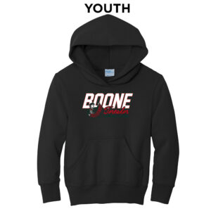Boone Swim Dive Youth Fleece Hooded Sweatshirt-Black