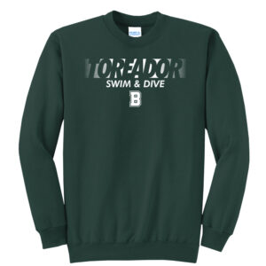 Boone Swim Dive Unisex Fleece Crewneck Sweatshirt-Dark Green