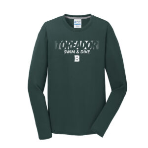Boone Swim Dive Men Long Sleeve Essential Blended Performance Tee-Dark Green