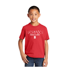 Boone Swim Dive Youth Fan Favorite Short Sleeve Tee-Red