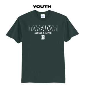 Boone Swim Dive Youth Short Sleeve Tee-Dark Green