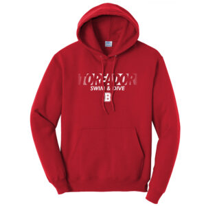 Boone Swim Dive Unisex Fleece Hooded Sweatshirt-Red