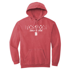 Boone Swim Dive Unisex Comfort Colors Ring Spun Hooded Sweatshirt-Crimson