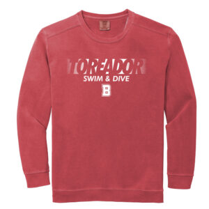 Boone Swim Dive Unisex Comfort Colors Garment-Dyed Fleece Crew-Crimson