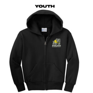 Borlaug Elementary Youth Classic Full-Zip Hooded Sweatshirt-Black