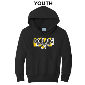 Borlaug Elementary Youth Fleece Hooded Sweatshirt-Black