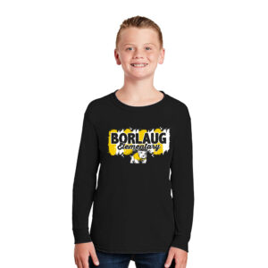 Borlaug Elementary Youth Cotton Long Sleeve Tee-Black