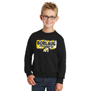 Borlaug Elementary Youth Fleece Crewneck Sweatshirt-Black