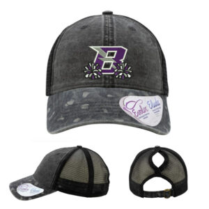 Baxter Bolts Cheer Infinity Her Women’s Printed Visor with Mesh Back Cap-Black/Black/Leopard