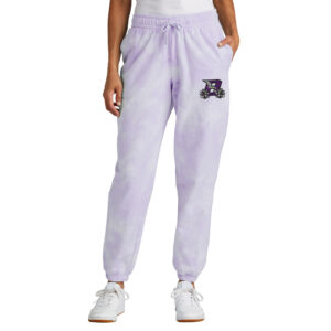 Baxter Bolts Cheer Port and Company Ladies Beach Wash Cloud Tie-Dye Sweatpant-Amethyst