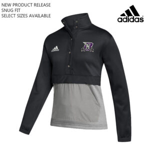 Baxter Bolts Cheer Adidas Women’s Team Issue color block 1/4 snap pullover – Black/Grey (L,XL,XXL)