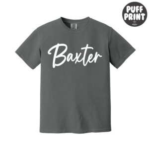 Baxter Bolts Cheer Unisex Comfort Colors Pigment Dyed Short Sleeve Shirt-Pepper (PUFF PRINT)