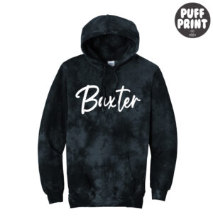 Baxter Bolts Cheer Unisex Crystal Tie-Dye Pullover Hoodie-Black PUFF PRINT