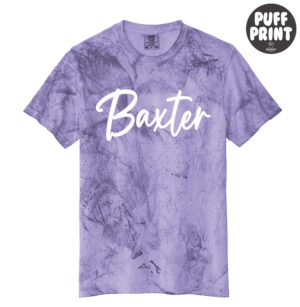 Baxter Bolts Cheer Unisex Comfort Colors Heavyweight Color Blast Tee-Amethyst PUFF PRINT