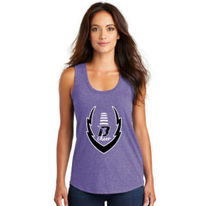 Baxter Bolts Cheer  District Made Ladies Perfect Tri Racerback Tank-Purple Frost