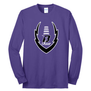Baxter Bolts Cheer  Unisex Cotton Long Sleeve Tee-Purple