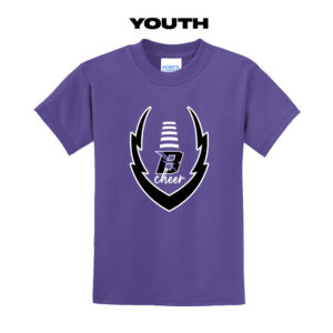 Baxter Bolts Cheer Youth Short Sleeve Tee-Purple